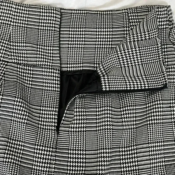 WORTHINGTON PENCIL SKIRT BLACK WHITE PLAID HIGH WAIST P STRETCH SIZE 12 LARGE - Picture 9 of 12